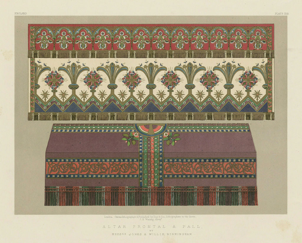 INTERNATIONAL EXHIBITION. Alter frontal/pall. Jones & Willis, Birmingham 1862